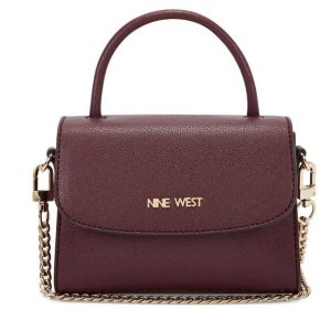 Nine West Dayle Mini Top Handle Flap Vino | 582URYOVI