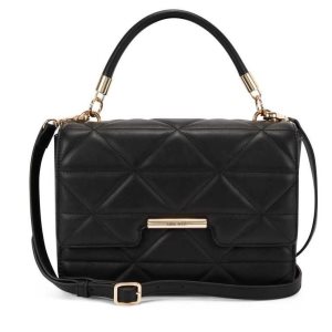 Nine West Diem Top Handle Flap Negros | 081AISNXJ