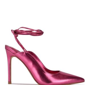 Nine West Feya Ankle Wrap Vestido Pumps Rosas Metal | 829VWEGDS