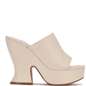 Nine West Flower Plataforma Chanclas Sandals Creme | 391GBTYJH