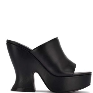 Nine West Flower Plataforma Chanclas Sandals Negros | 876QSDREY