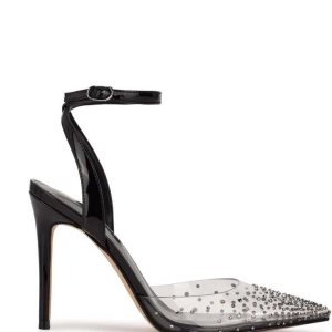 Nine West Foreva Ankle Correa Vestido Pumps Negros | 182XLCVSB