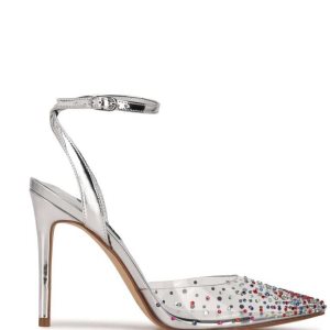 Nine West Foreva Ankle Correa Vestido Pumps Plateados | 214EZHISX