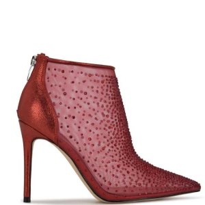 Nine West Fornow Vestido Booties Rojos | 285WGEOYA