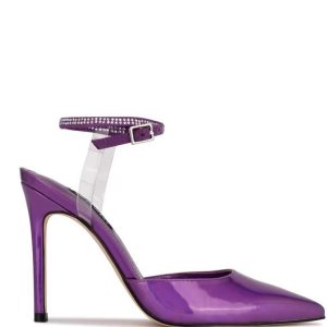 Nine West Frant Ankle Wrap Pumps Morados Metal | 806KYPXHD