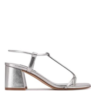 Nine West Gardeen Block Sandals Plateados | 456ISRYTC