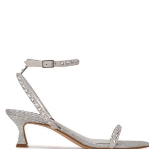 Nine West Giena Ankle Correa Vestido Sandals Plateados | 910JGQXFR