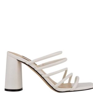 Nine West Girlie Block Heel Chanclas Sandals Blancos | 062SRYTBX