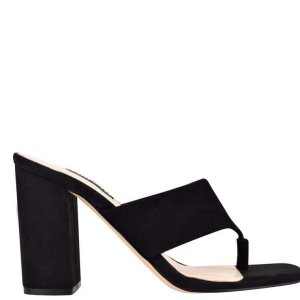 Nine West Gogo Block Chanclas Sandals Negros | 108EFYBQW