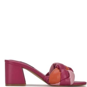 Nine West Gotit Block Heel Chanclas Sandals Rosas Multicolor | 176AOVXNQ