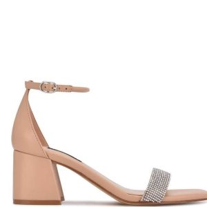 Nine West Gretal Ankle Correa Block Heel Beige | 108WHUOYD
