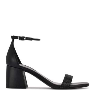 Nine West Gretal Ankle Correa Block Heel Negros | 405YZOMNA