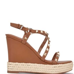 Nine West Harte Studded Alpargata Wedge Beige | 079PLVHOK