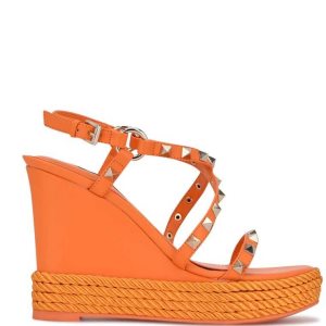 Nine West Harte Studded Alpargata Wedge Naranjas | 731YDIQJN