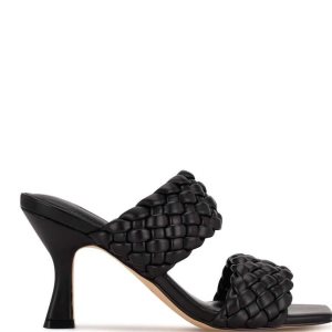 Nine West Hasnot Tacón Chanclas Sandals Negros | 872HTKBJG