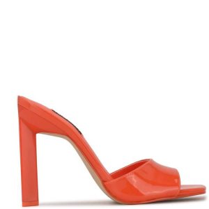 Nine West Haveit Tacón Chanclas Naranjas | 382CFNHIK