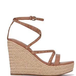 Nine West Hunda Alpargata Wedge Beige | 689MPSRFZ