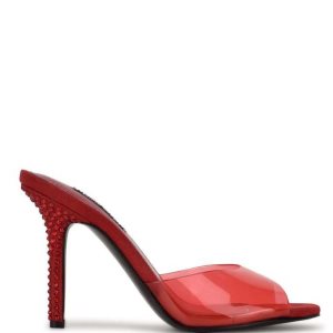 Nine West Ido Rhinestone Tacón Chanclas Rojos | 672CKJGIS