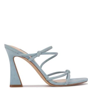 Nine West Kims Tacón Chanclas Sandals Azules | 975MPZXRA
