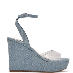 Nine West Klear Plataforma Ankle Correa Azules | 173TKGWFA