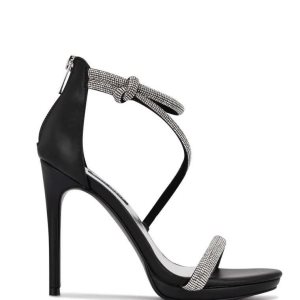 Nine West Lavern Tiras Tacón Negros | 693PMDZEK