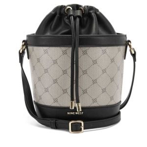 Nine West Laylin Drawstring Bucket Negros | 487WYEUBN