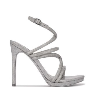 Nine West Lexy Ankle Correa Tacón Plateados | 207HFNOEL