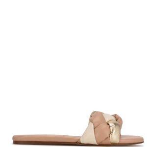 Nine West Lula Planos Chanclas Sandals Beige Multicolor | 956NDSPWG