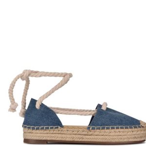 Nine West Meaks Ankle Wrap Alpargata Azules | 738FSZCAU