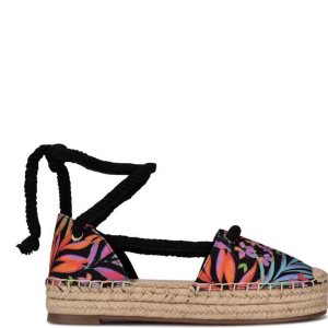 Nine West Meaks Ankle Wrap Alpargata Negros Multicolor | 693BDAEPL