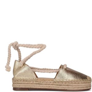 Nine West Meaks Ankle Wrap Alpargata Plateadas Metal | 263IQUYAF