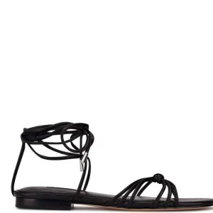 Nine West Minus Ankle Wrap Planos Negros | 764VXCUYP