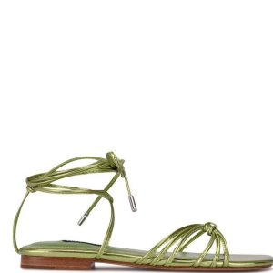 Nine West Minus Ankle Wrap Sandals Verdes Metal | 041KRHOJY