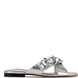 Nine West Misty Planos Chanclas Sandals Plateados | 430FJWOPC