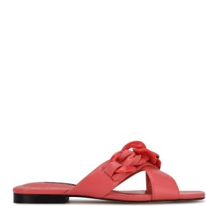 Nine West Misty Planos Chanclas Sandals Coral | 984ARESNK