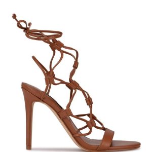 Nine West Mix Ankle Wrap Marrom | 876VNGYOQ