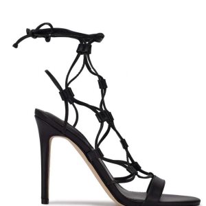 Nine West Mix Ankle Wrap Negros | 407DLVIFS