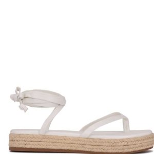 Nine West Monee Ankle Wrap Sandals Blancos | 806QEACUK