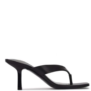 Nine West Nest Tacón Tanga Negros | 874AZGRKW