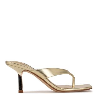 Nine West Nest Tacón Tanga Sandals | 563CVRNZJ