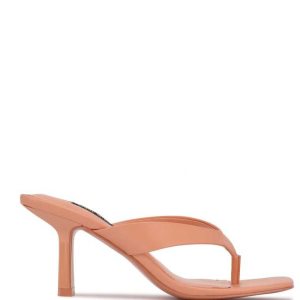 Nine West Nest Tacón Tanga Sandals | 640GJQYWF