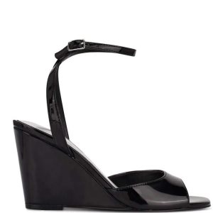 Nine West Nevr Ankle Correa Wedge Negros | 893KHSRXT
