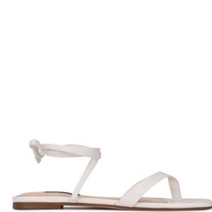 Nine West News Ankle Wrap Sandals Blancos | 439SGFEDA
