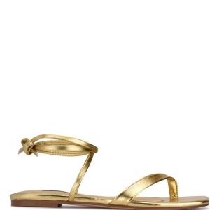Nine West News Ankle Wrap Sandals Dorados | 024NVAZTC