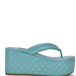 Nine West Newya Plataforma Tanga Azules Verde Menta | 621VTYAHW
