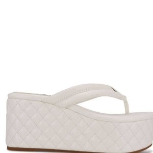 Nine West Newya Plataforma Tanga Blancos | 952DPUQRK