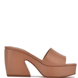 Nine West Oklee Plataforma Chanclas Sandals Beige | 542IYHLPE