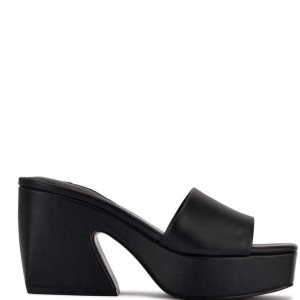 Nine West Oklee Plataforma Chanclas Sandals Negros | 687WDMPSQ