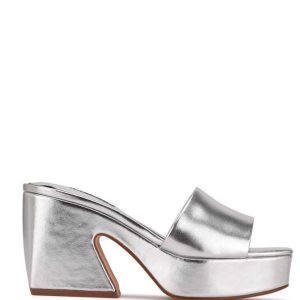 Nine West Oklee Plataforma Chanclas Sandals Plateados | 691AHCTKW