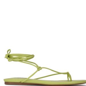 Nine West Pansie Ankle Wrap Sandals Verdes Claro | 041XCQKVM